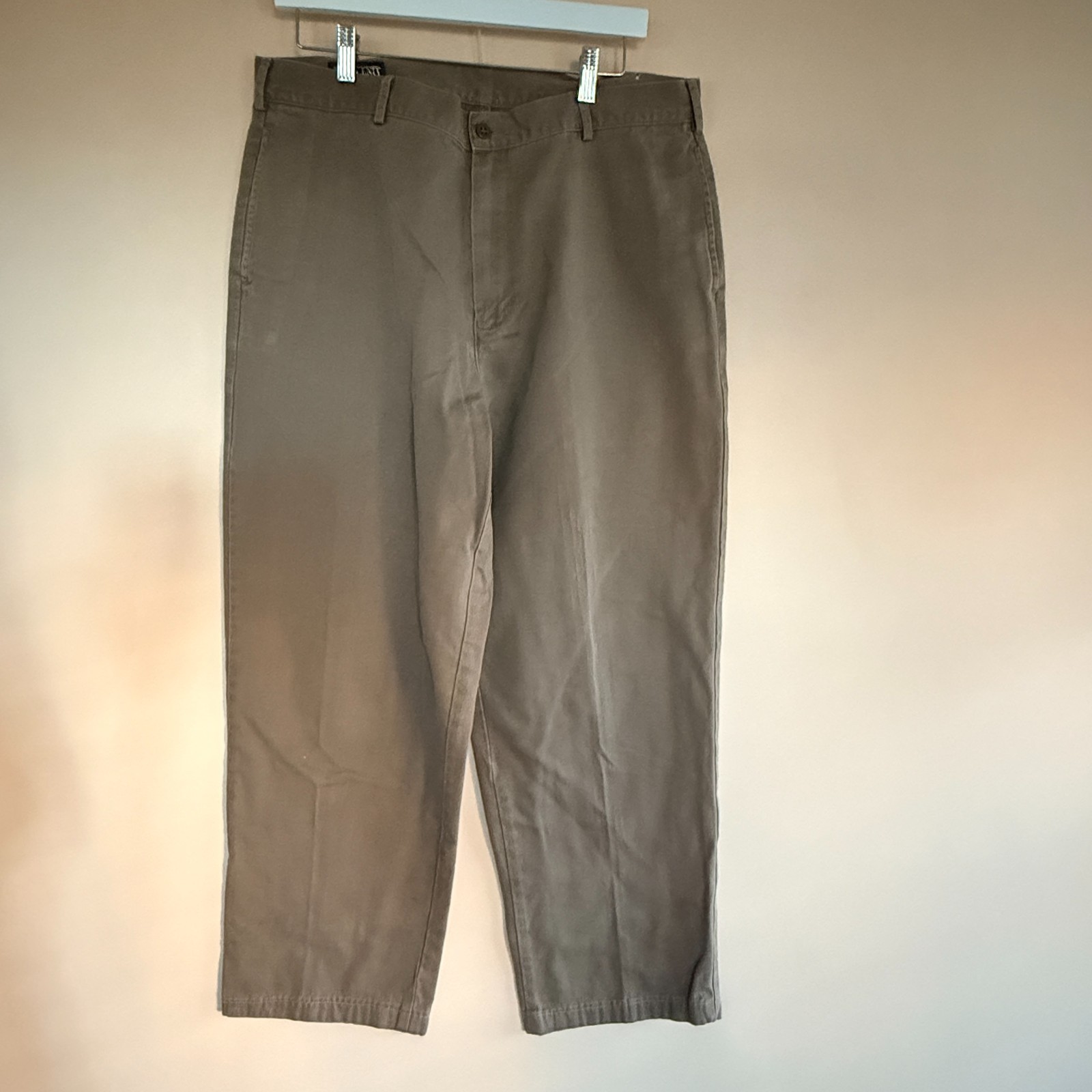 Lands End Khaki Flat Front Chino Pants Straight Leg Men's Size 36x29