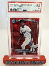 2025 Bowman Chrome Sapphire Maykel Coret 1st Bowman RED 3/5 PSA 10 Rays POP 1