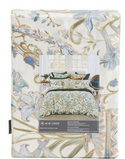 MM LINEN duvet set /shams QUEEN Augusta floral botanicals PURE COTTON SATEEN