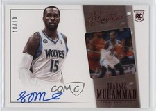 2013-14 Panini Signatures Film Rookie Auto Red /10 Shabazz Muhammad #6 Auto 3s8