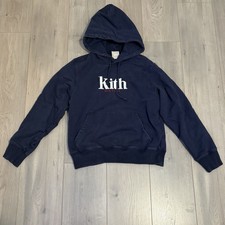 Kith New York Navy Blue White Red Fleece Hoodie Women Size Medium