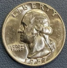 1957-D 25C Washington Quarter CHOICE BU - Bright Luster