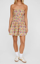 NWT Nasty Gal Ditsy Floral Strapless Skater Dress Size 2
