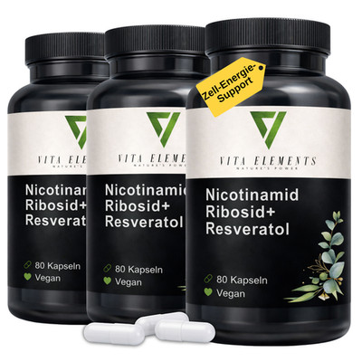 Nicotinamide Riboside NAD+ Kapseln 3 x 80 Stück - Vegan GMO frei Laborgeprüft