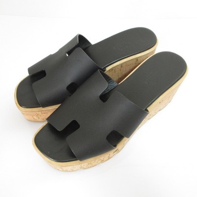 HERMES Eze 30 Platform Mule Sandals, Size 38 , Black Women USED | eBay