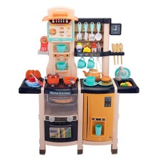 Large Pretend Play Kitchen Set Kids Cooking Playset with Realistic Lights; Vivi