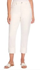 Frye High-Rise Crop Jeans Cream Denim Womens Size 12/31