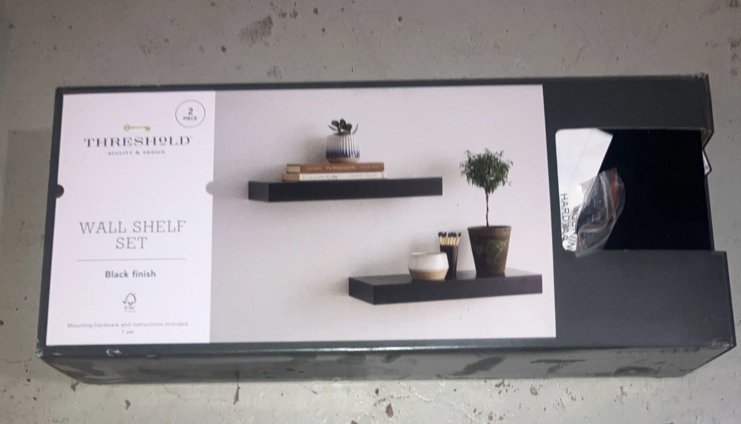 2pc Black Threshold Wall Wedge Shelf Set