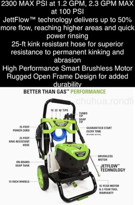 #ad 💦FREE SHIP💦Greenworks Pro 2300 PSI💥1.2 to 2.3 GPM Electric Pressure Washer $319.99