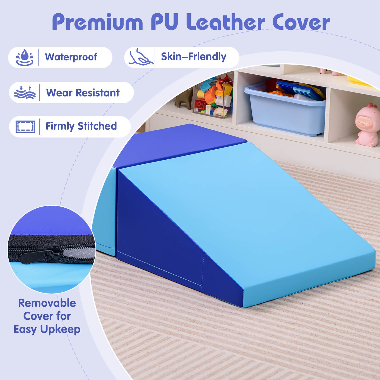 Step and Slide Climber for Infants and Toddlers Baby Soft Foam Structure Blocks