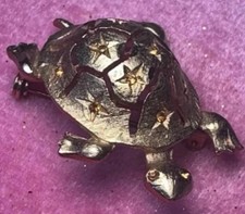 Vintage turtle citrine gem stars gold filled ...