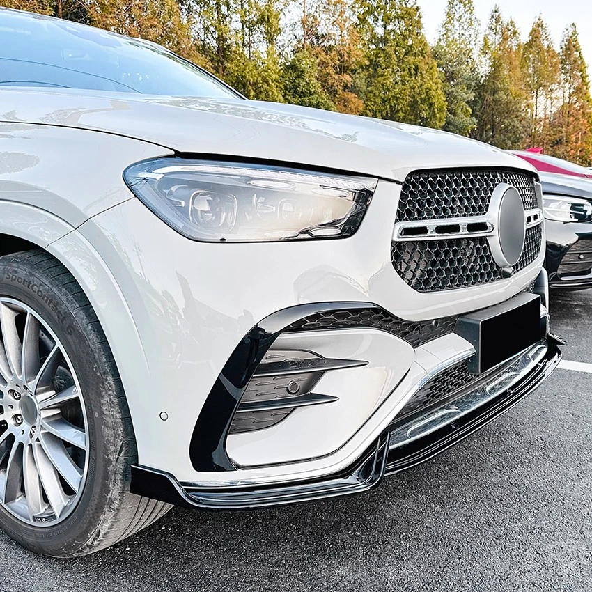 For Mercedes Benz GLE Coupe GLE350 W167 24+ Gloss Black Front Lip Splitter 3PCS - Image 4 of 4
