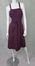 Universal Thread Plum A-Line Sleeveless Smocked MIDI Dress Large pockets