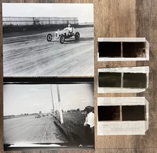 Vintage Racing Early Auto Racing 8x10 Photos plus 6 Negatives