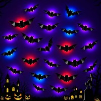 Halloween Deko 24 StüCk LED Fledermaus Dekoration FüR Party Und Festlichkeiten