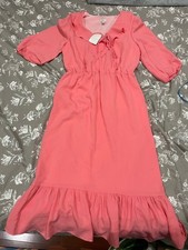 NWT A New Day Peach Ruffle Flounce Trim Dress Size S