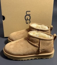 Women's UGG CLASSIC ULTRA MINI Ankle Boots Comfort 1116109 Chestnut