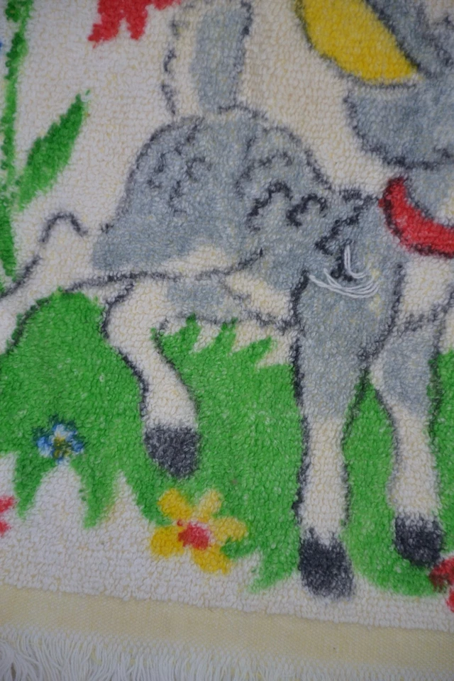 Juego de babero de tela de rizo de Mickey Mouse y cordero vintage de Disney años 60 Foto 2 de 4