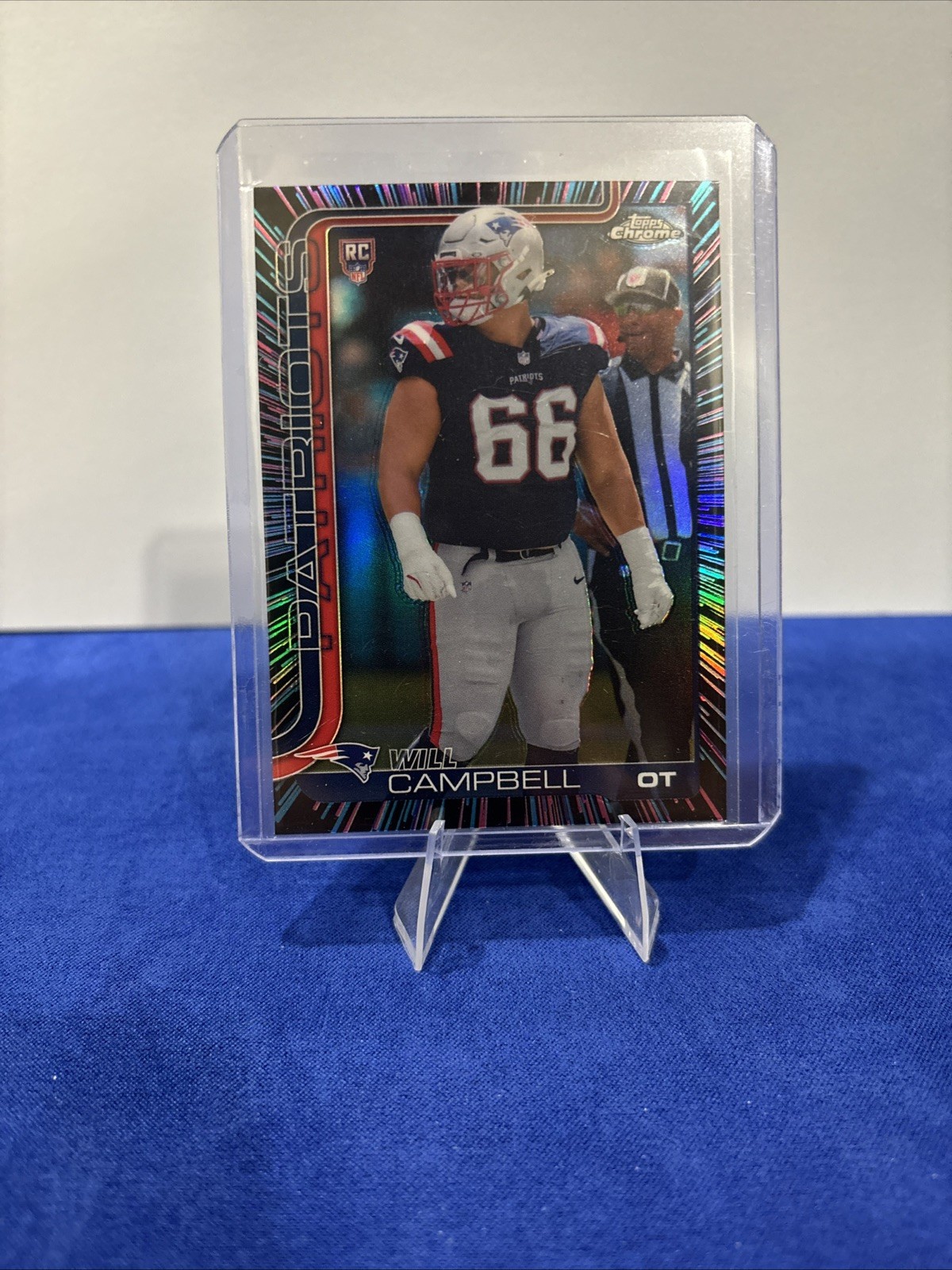 2025 Topps Chrome Will Campbell Neon Pulse Refractor NE Patriots Rookie RC 379