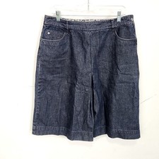 Liz Claiborne Womens Sz 10 Jean Skirt Dark Wash Denim Knee Length A Line Modest