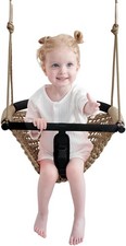 Toddler Swing 2-in-1 Baby Swing - Adjustable Rope Swing Seat for Kids Indoo...