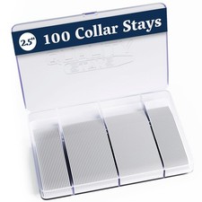 100 Plastic Collar Stays for Men's Dress Shirts Plastic Collar Stays for Men...