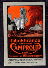 Cinderellas - Poster Stamp - Fabrikbrande 'Camprolii, Leubnitz  Germany- 40x63mm
