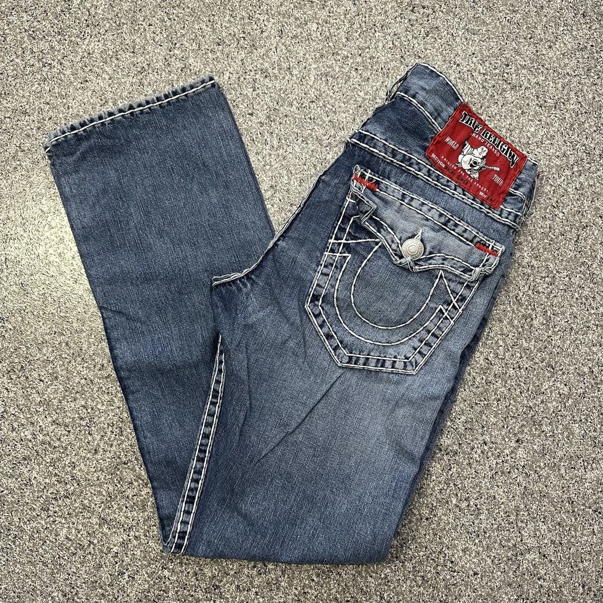 True Religion World Tour Blue Jeans for Men for sale - eBay