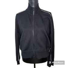 ATM Anthony Thomas Melillo Jacket Bomber Active Full Zip White Trim Black Large