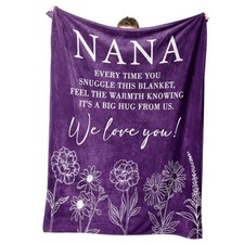 Nana Gifts, Gifts for Nana Blanket, Nana Birthday Gift from 80" x 60" Purple