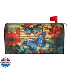 Giwawa Stained Glass Butterfly Mailbox Cover Fall Mailbox Covers 