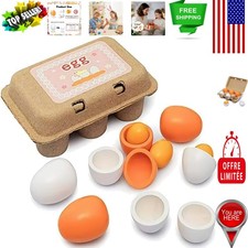 6PCS Wooden Egg Kitchen Toys Set - Eco-Friendly Pretend Play Food