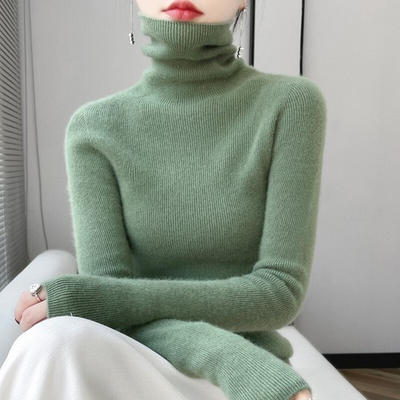 #ad #ad Womens 100% Wool Cashmere Sweater Pullover Turtleneck Slim Fit Knitted High Neck $34.01