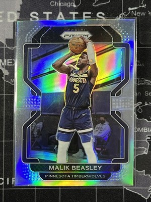 Malik Beasley 2021-2022 Panini Prizm Basketball - Silver Prizm Card# 98 NBA I27