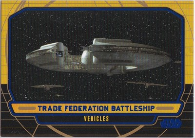 STAR WARS GALACTIC FILES SERIES 1 BLUE PARALLEL #248 TRADE FEDERATION SHIP /350