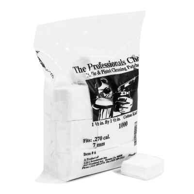 Professionals Choice #6 for .270/7mm Cotton Knit Cleaning Patches 1000 ea. USA 
