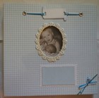 Baby's First Photo Album Blue Gingham New Ships Fast Day After Payment