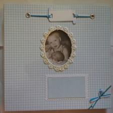 Baby's First Photo Album Blue Gingham New SHIPS FAST Day After Payment