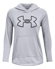 Under Armour Women's Fashion Big Logo Pullover Hoodie Sweatshirt Grey 1358227