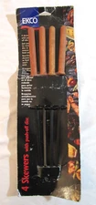 Vintage Ekco Shish Kabob Skewers 14" Tool Barbeque Grilling 4 Push off Disc