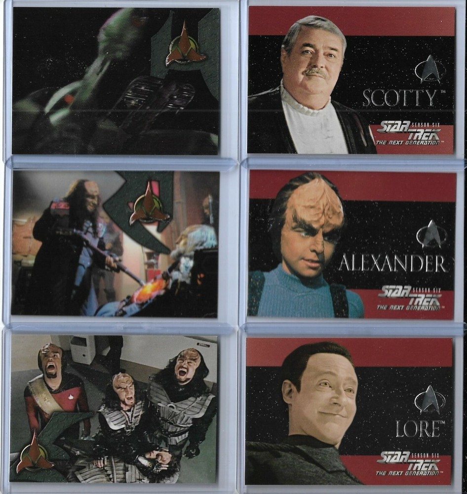 COMPLETE 1997 SKYBOX STAR TREK TNG SEASON 6 FOIL EMBOSSED (6) CARD SET S31 - S36