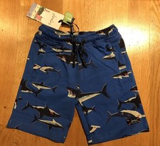 Joules Boys Blue Sharks Cotton Shorts, Size 3...