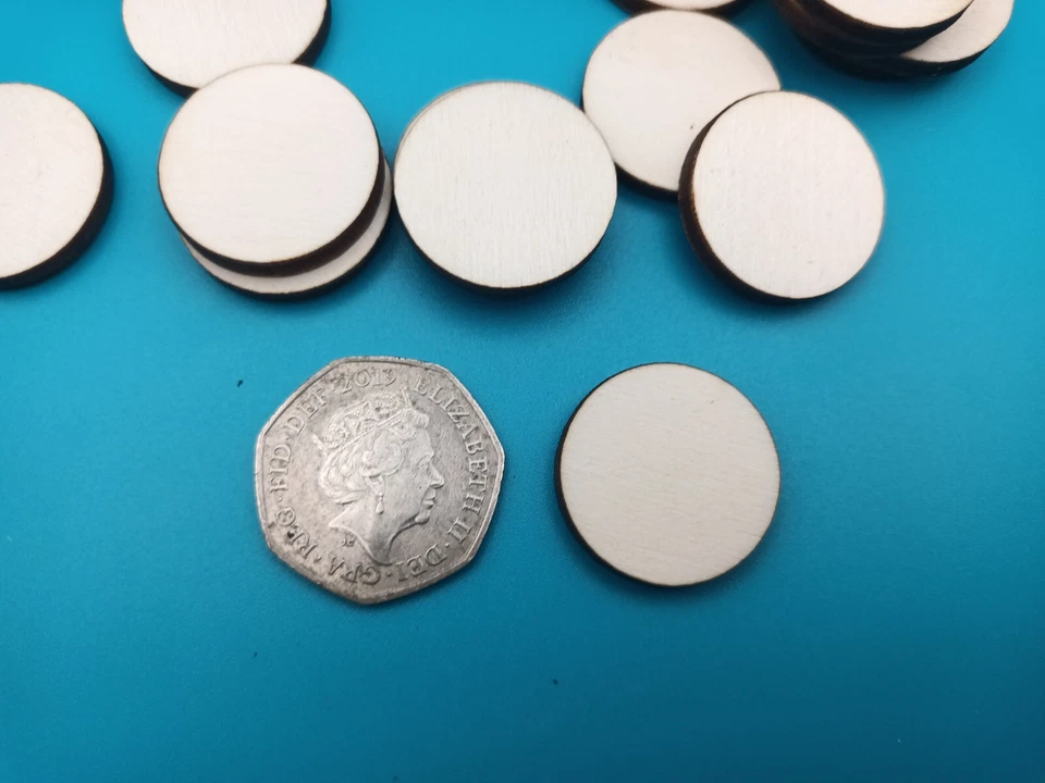 2.5cm/25mm CIRCLES PLY 4mm Thick Craft Shapes Wood DIY Disc Plaque with/out hole - Image 4 of 4