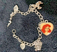 Disney The Little Mermaid Ariel Multicharm Metal Charm Bracelet Silver Tone
