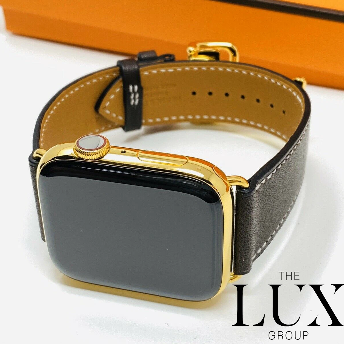 24K Gold Plated 45MM Hermes Apple Watch SERIES 8 Louis Vuitton