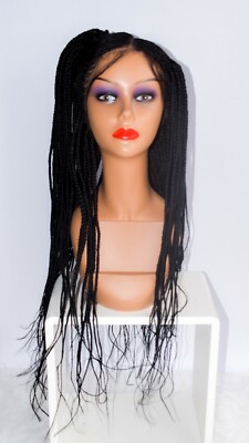 Üppiges Ego-Haar handgeflochten - mittelgroße Cornrow Braid Lace Perücke: schwarz