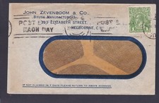 1929 KING GEORGE V PRE-DECIMAL STAMP JOHN ZEVENBOOM W/F COMMERCIAL COVER #B137