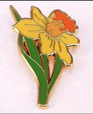 Beautiful Yellow Daffodil Flower Metal Enamel Pin Badge Brooch Lapel Pin Gift