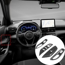 Interruptor de elevación de ventana de fibra de carbono ABS para Toyota Yaris Cross 2021-2023