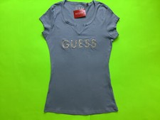 GUESS Los Angeles Women’s Short Sleeve T-Shirt X-SMALL Blue-Gray w/Silver NEW